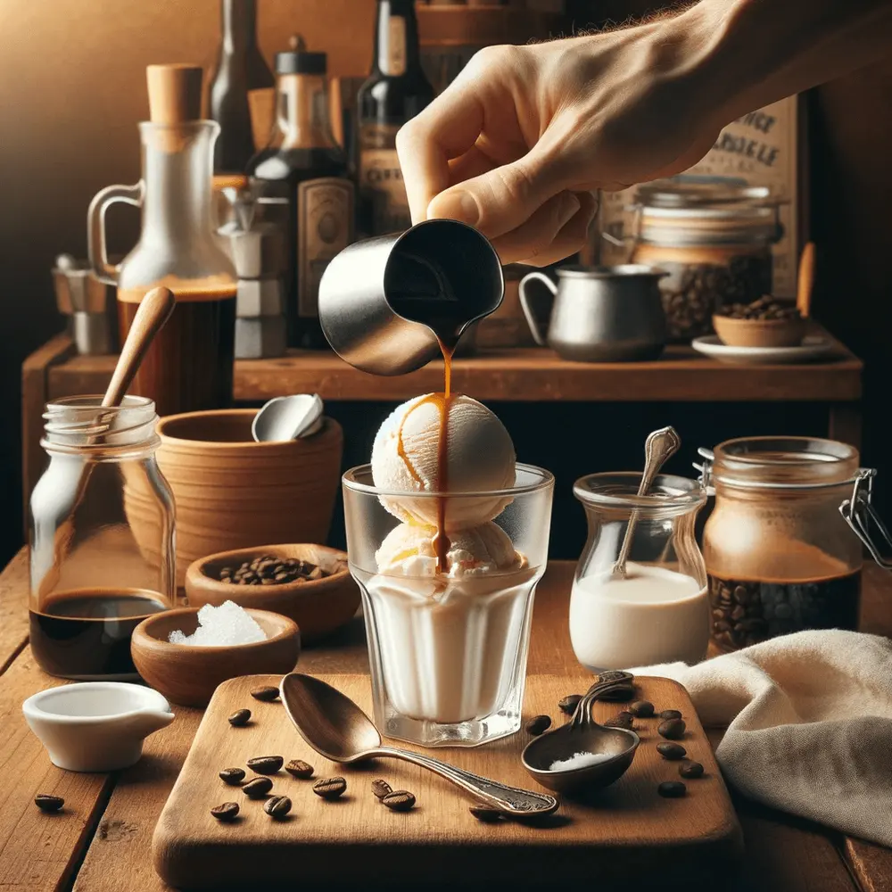 deser z lodami affogato