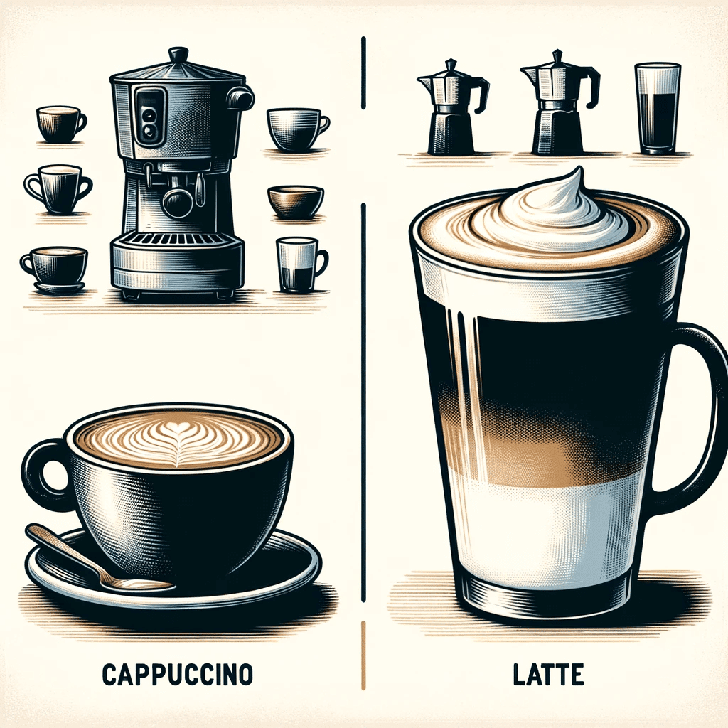 różnice między cappucino a latte