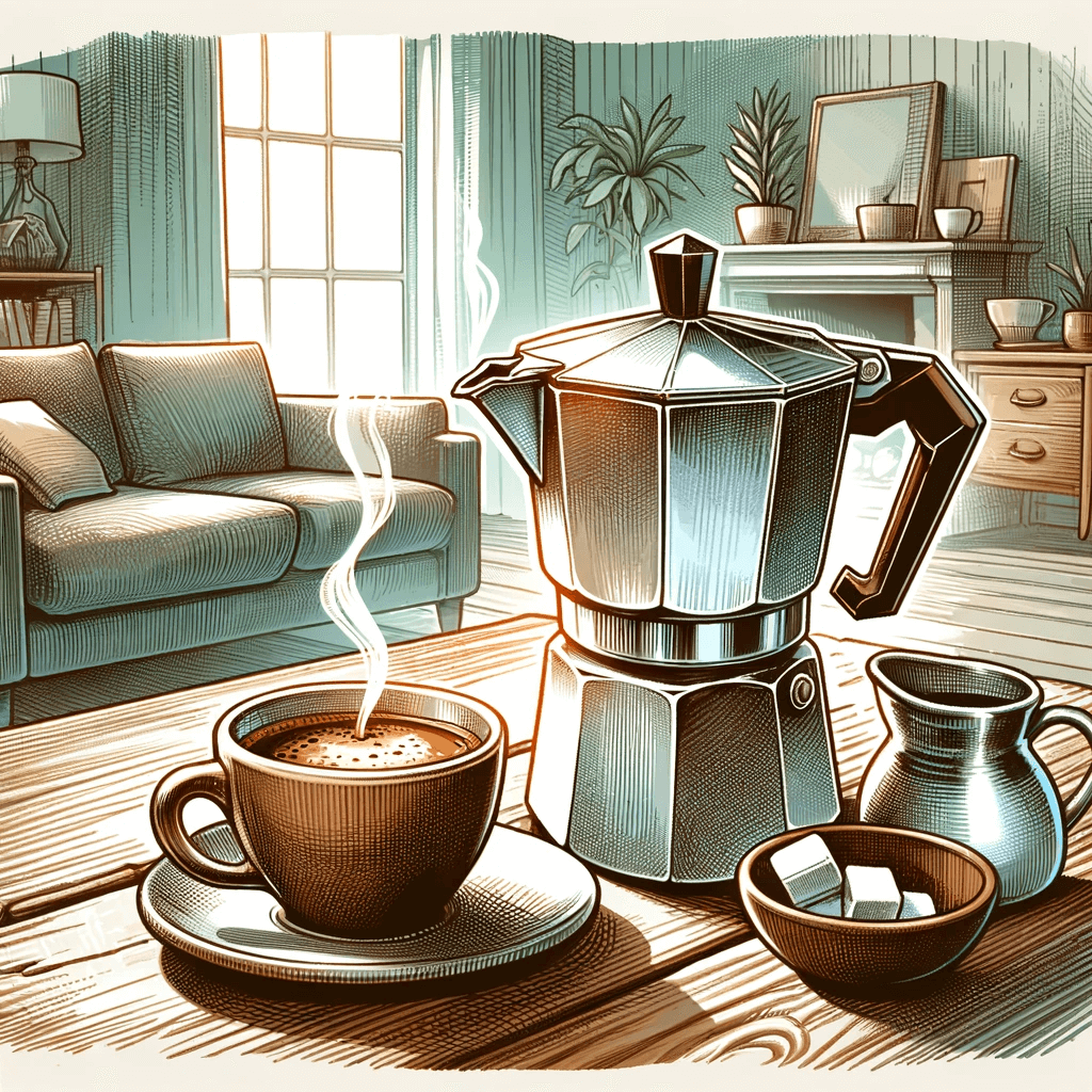 kawiarka i filiżanka kawy