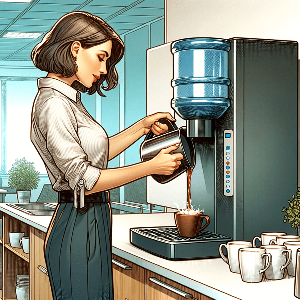 kobieta robi kawę rozpuszczalną 