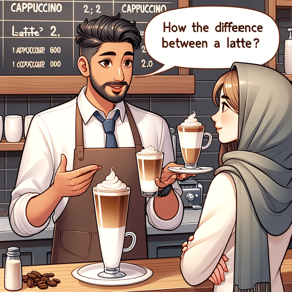 barista tłumaczy różnice między kawami